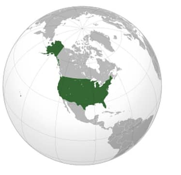 A globe, United States