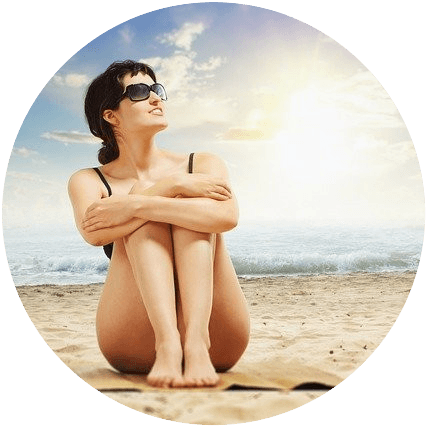 sunbathing woman